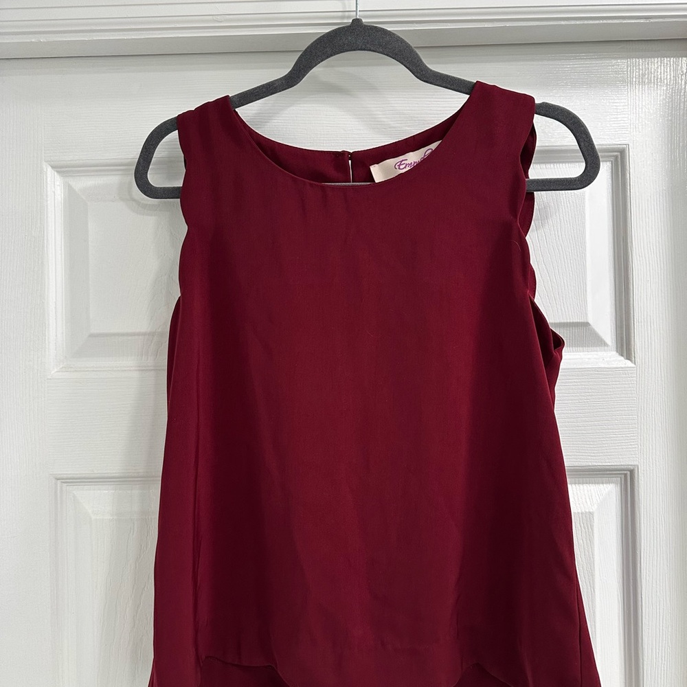Emmlee Elegant Burgundy Sleeveless Top